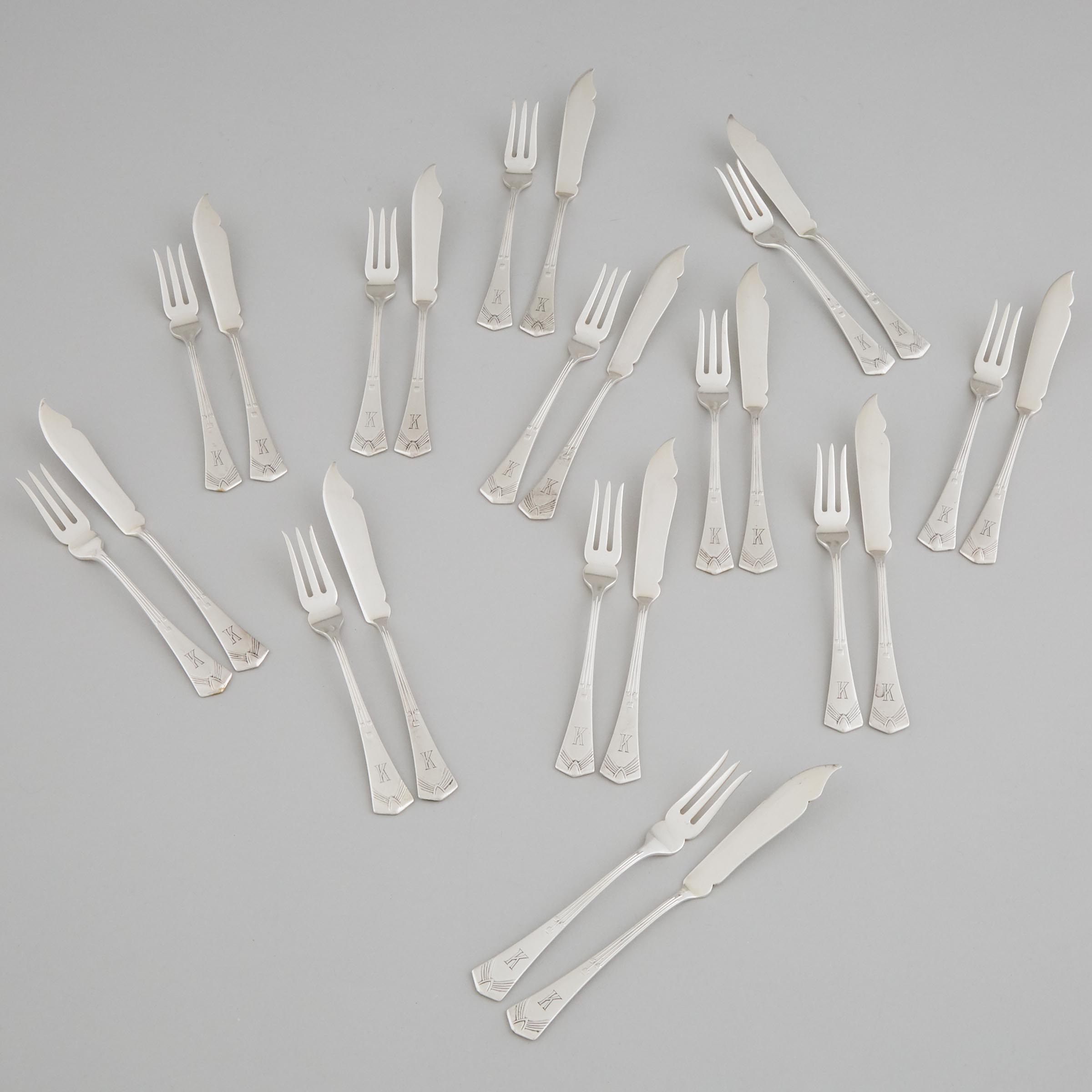 Twelve German Jugendstil Silver