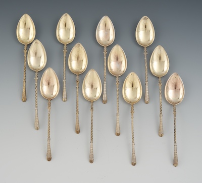 Twelve German Silver and Gold