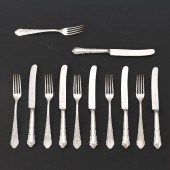 TWELVE GERMAN SILVER FRUIT KNI