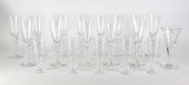 Twelve glass champagne flutes