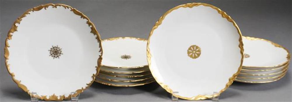 TWELVE GOLD BAND SCALLOPED RIM