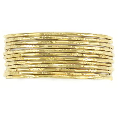 Twelve Gold Bangle Bracelets 	 