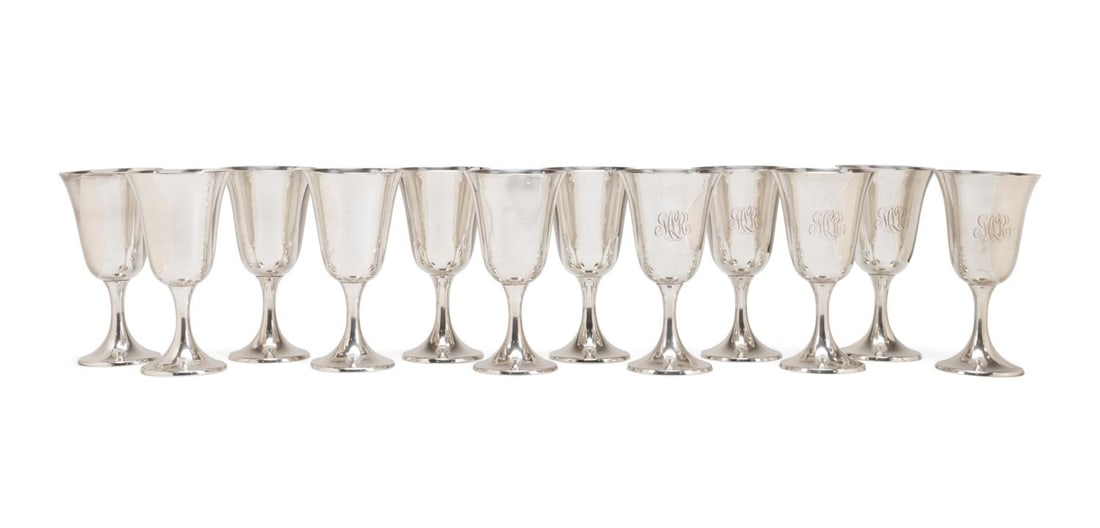TWELVE GORHAM 'PURITAN' STERLING