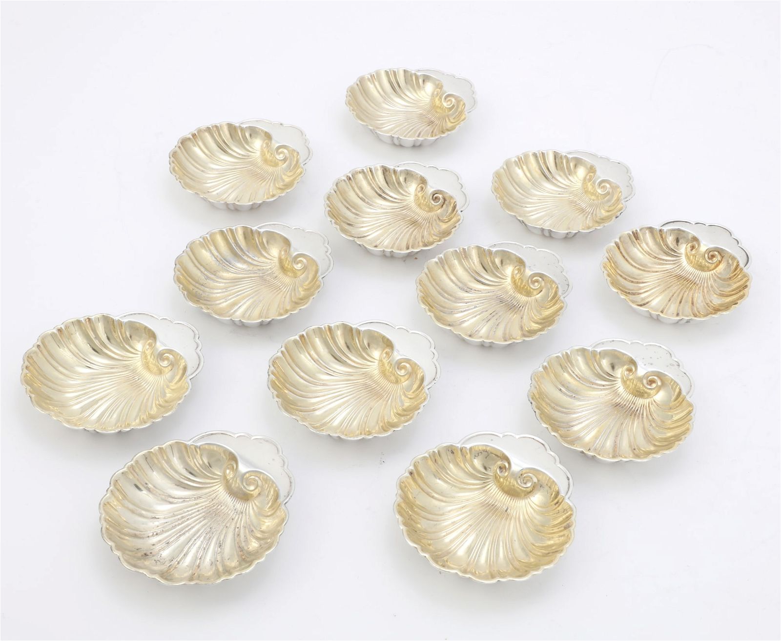 TWELVE GORHAM SILVER SHELL FORM NUT