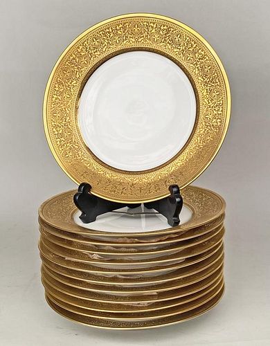 TWELVE HAVILAND LIMOGES GOLD