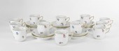 TWELVE HEREND PORCELAIN DEMITA