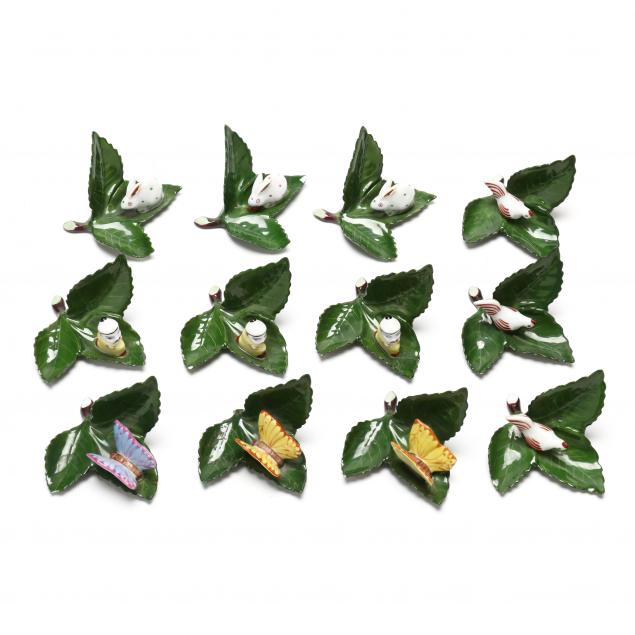 TWELVE HEREND PORCELAIN FIGURAL