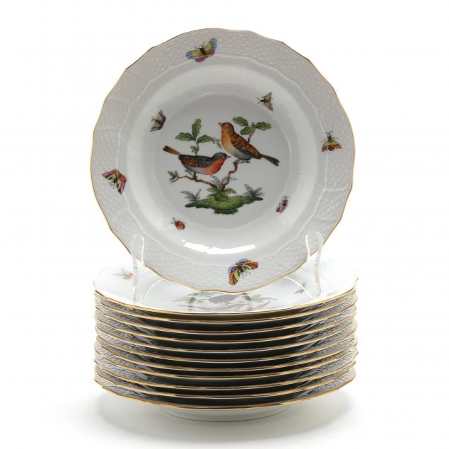 TWELVE HEREND PORCELAIN