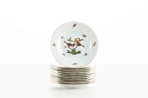 TWELVE HEREND ROTHSCHILD BIRD