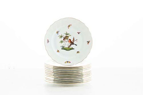 TWELVE HEREND ROTHSCHILD BIRD