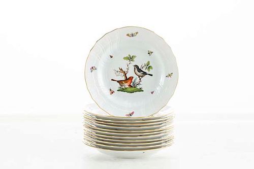 TWELVE HEREND ROTHSCHILD BIRD