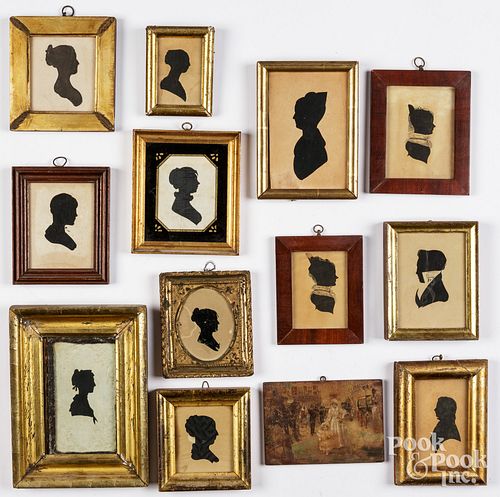 TWELVE HOLLOW-CUT SILHOUETTES, 19TH