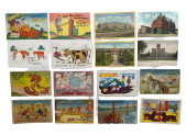 TWELVE HUMOR POSTCARDS + FOUR