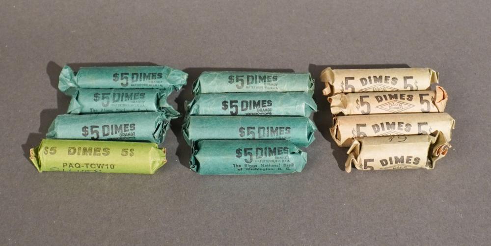 TWELVE INCOMPLETE ROLLS OF SILVER