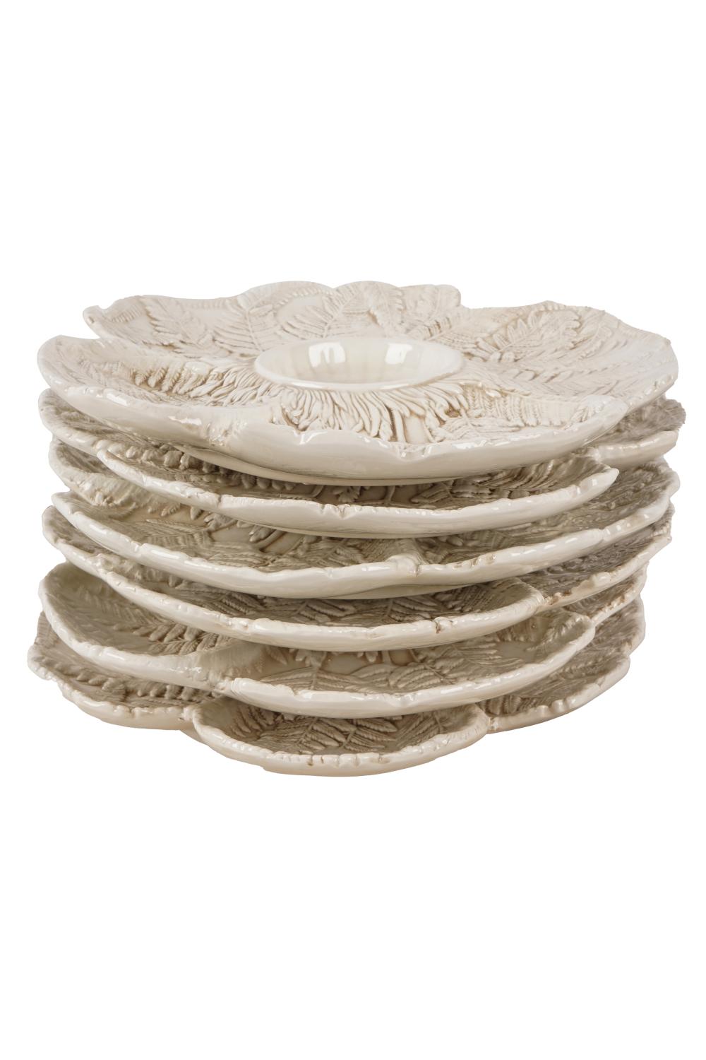TWELVE ITALIAN WHITE-GLAZED CERAMIC