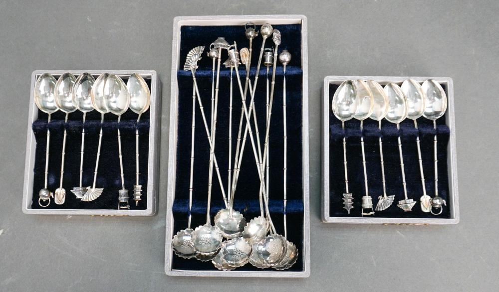 TWELVE JAPANESE SILVER TEASPOONS