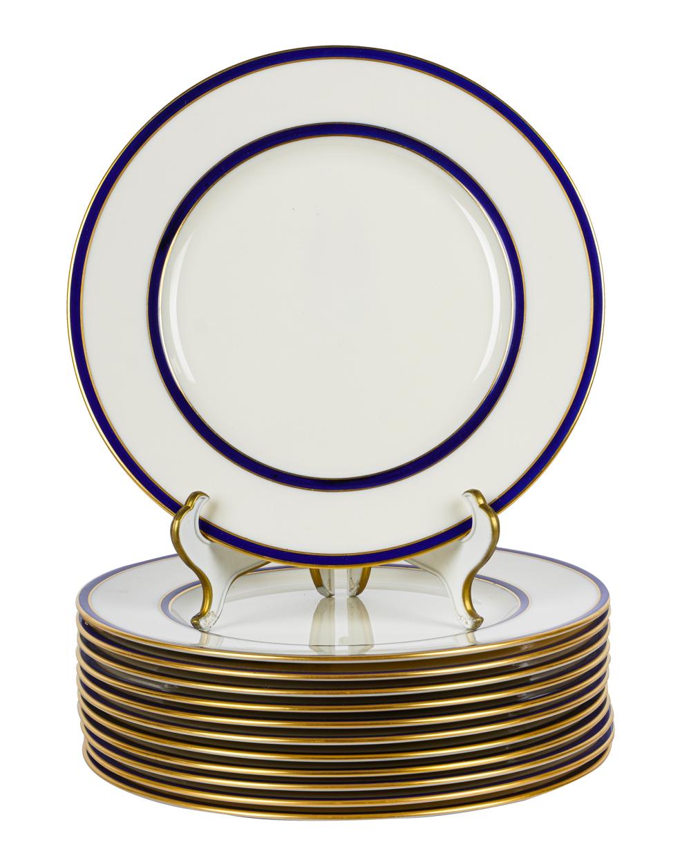 TWELVE LENOX COBALT & GILT