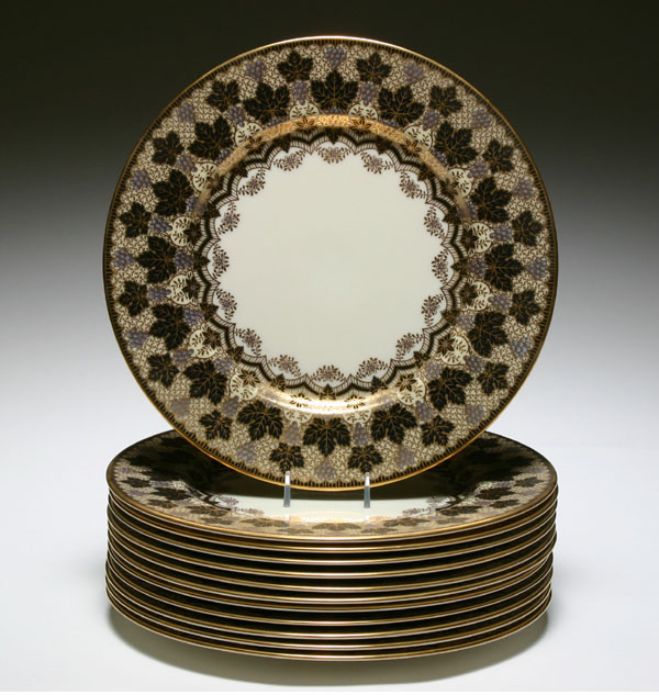 Twelve Lenox hand painted and