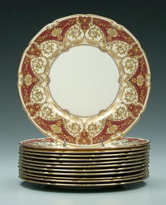 Twelve Lenox service plates: