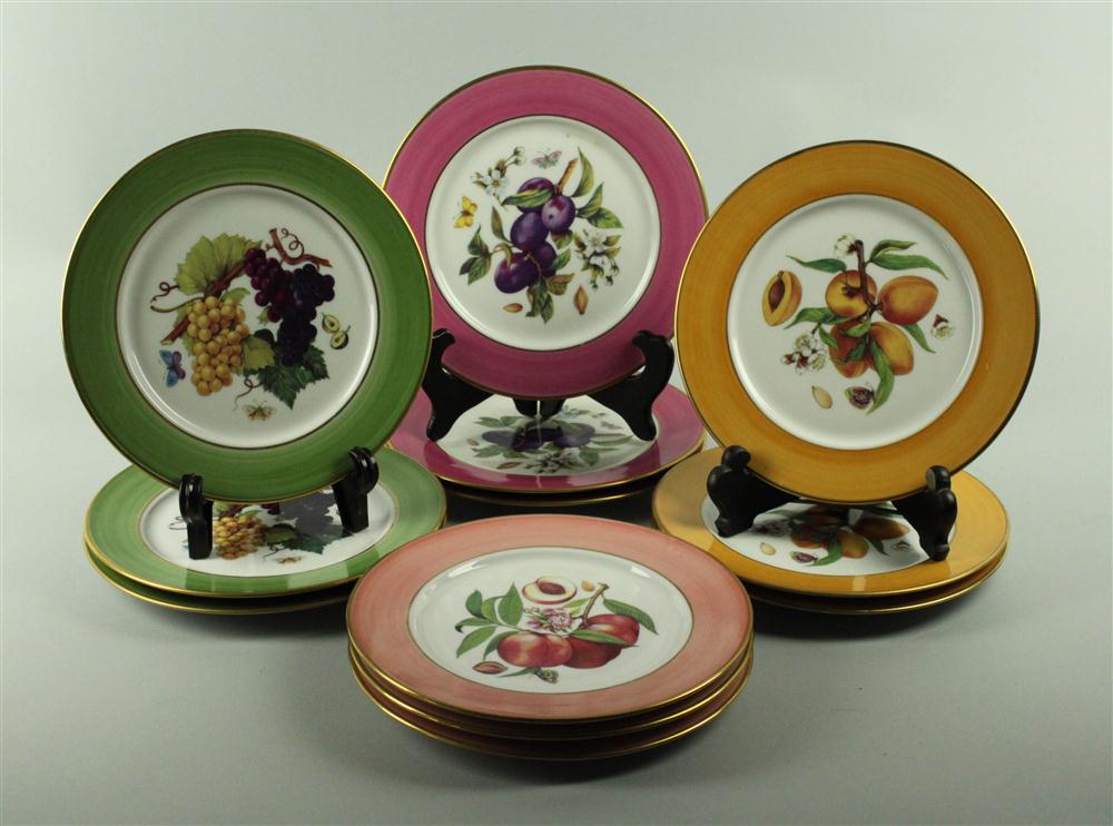 TWELVE LIMOGES FRUIT PLATES the