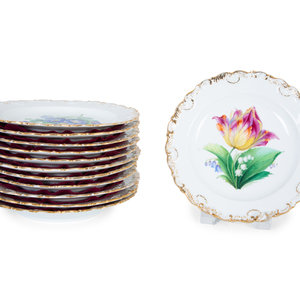 Twelve Meissen Porcelain Plates