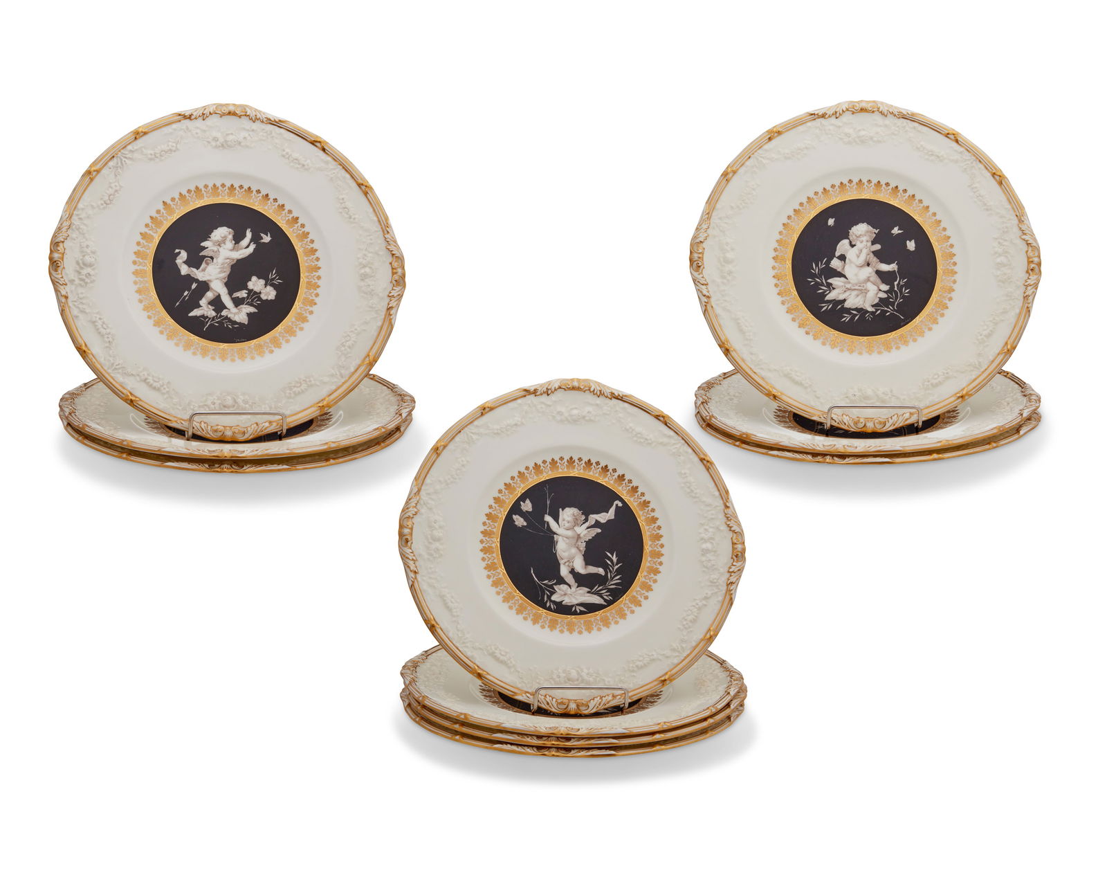 TWELVE MINTONS GILT CERAMIC