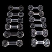TWELVE MISC. FACETED CRYSTAL K