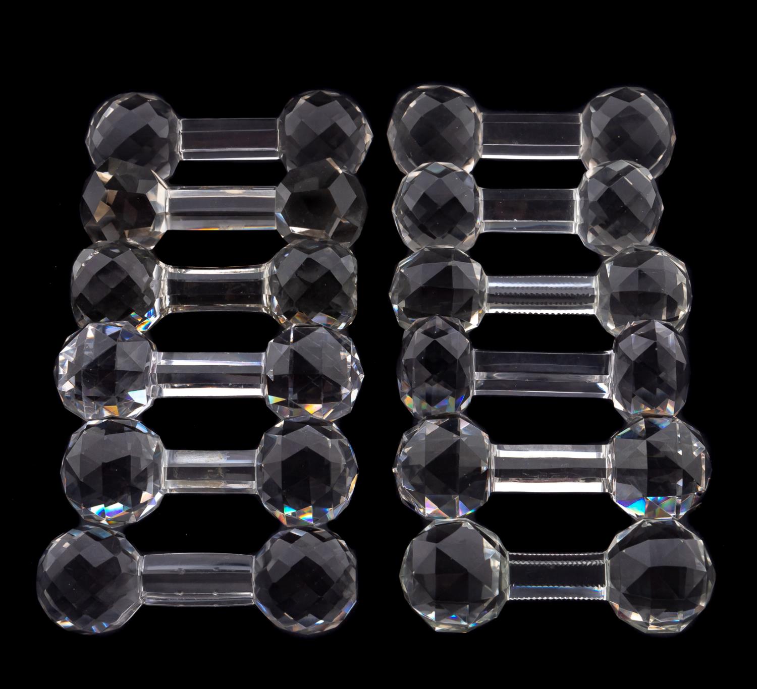 TWELVE MISC. FACETED CRYSTAL