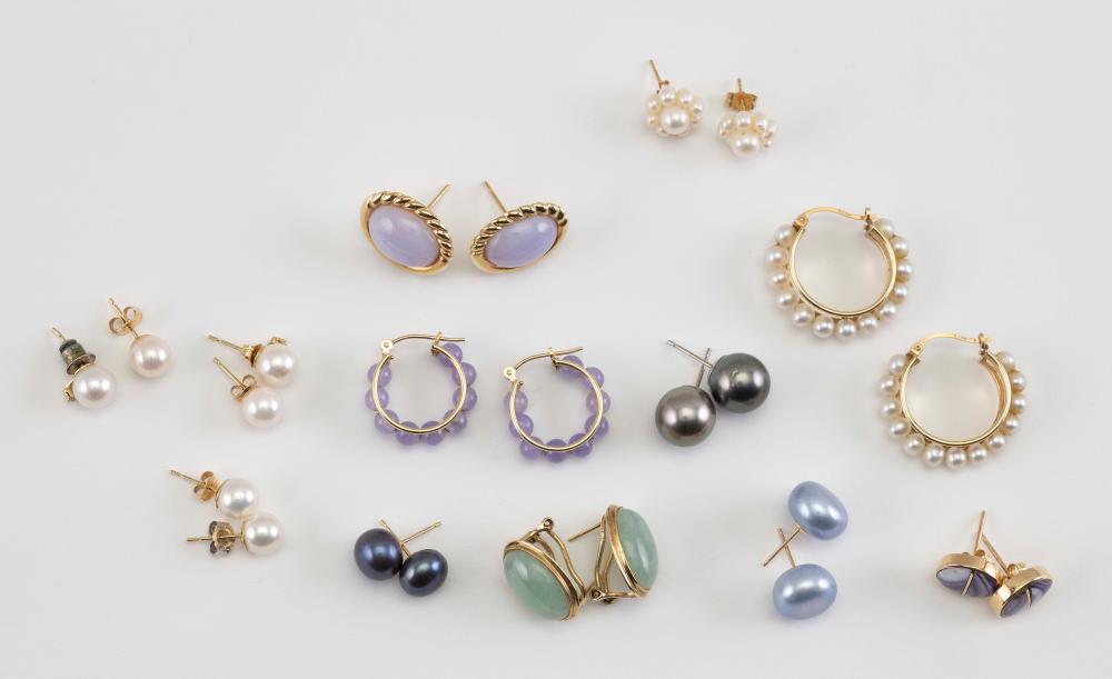 TWELVE PAIRS OF EARRINGSTWELVE