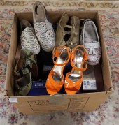 TWELVE PAIRS WOMEN'S SHOES AND
