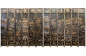 TWELVE-PANEL CHINESE LACQUERED
