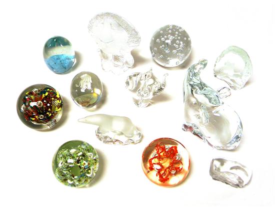 Twelve paperweights: two