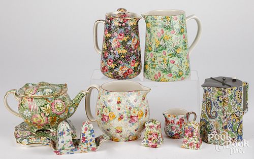 TWELVE PIECES CHINTZ PORCELAIN,