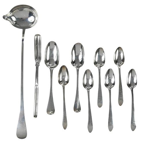 TWELVE PIECES ENGLISH SILVER