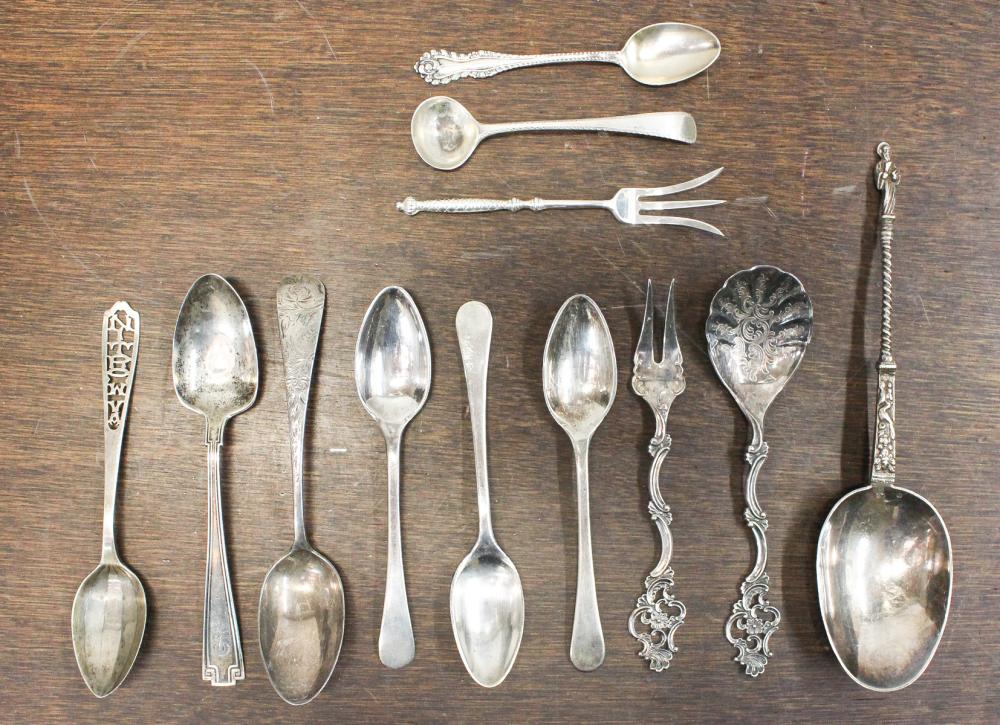 TWELVE PIECES OF ASSORTED SILVER