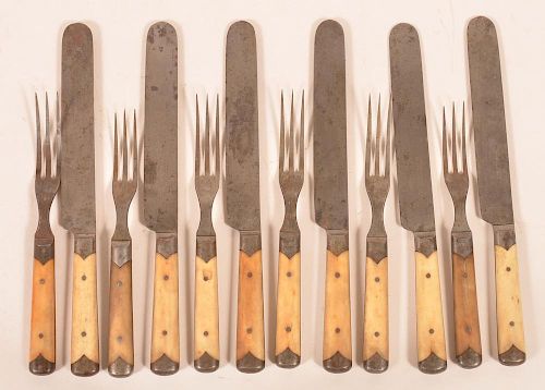 TWELVE PIECES OF FLATWARE MARKED