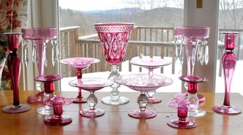 Twelve pieces of vintage ruby