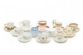 TWELVE PORCELAIN TEACUPS AND S