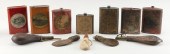 TWELVE POWDER FLASKS 19TH CENT