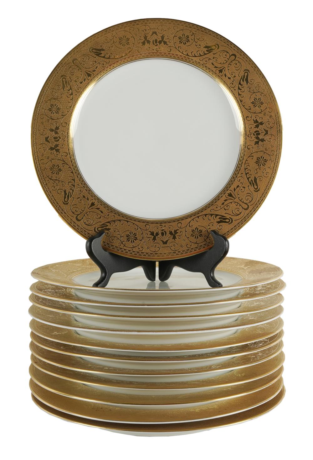 TWELVE ROSENTHAL GILT PORCELAIN