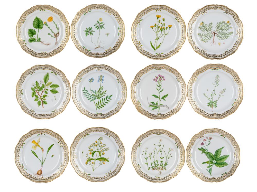 TWELVE ROYAL COPENHAGEN 'FLORA