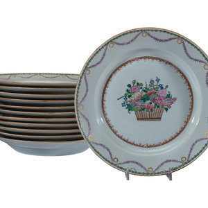 Twelve Samson Porcelain Plates Late