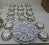 TWELVE SAXE AND FOUR LIMOGES G