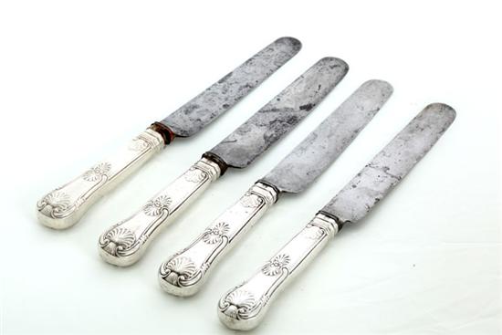 TWELVE SHEFFIELD SILVER KNIVES. 