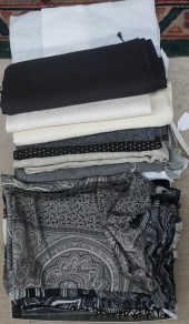 TWELVE SILK, WOOL, CASHMERE AN
