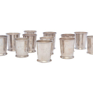 Twelve Silver Julep Cups