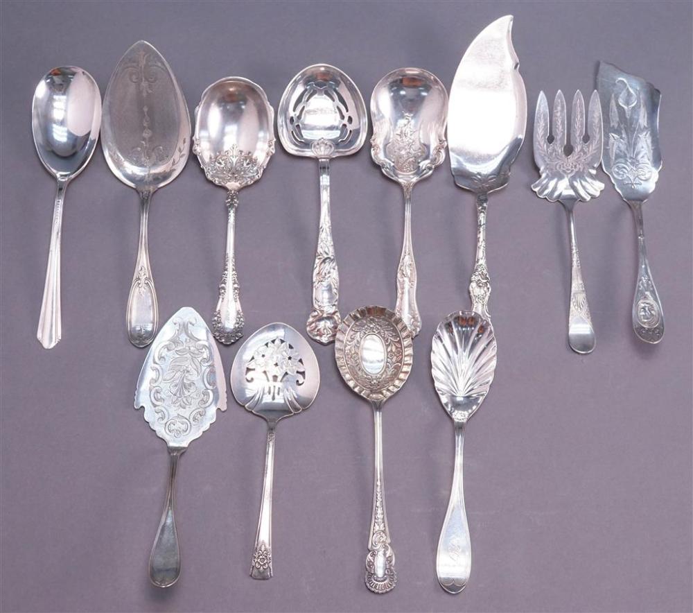 TWELVE SILVER PLATE FLAT SERVING