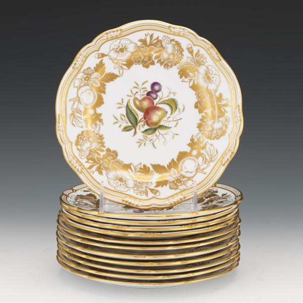 TWELVE SPODE PORCELAIN HAND