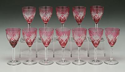 Twelve St. Louis glass goblets: