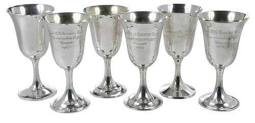 TWELVE STERLING GOBLETSAmerican,